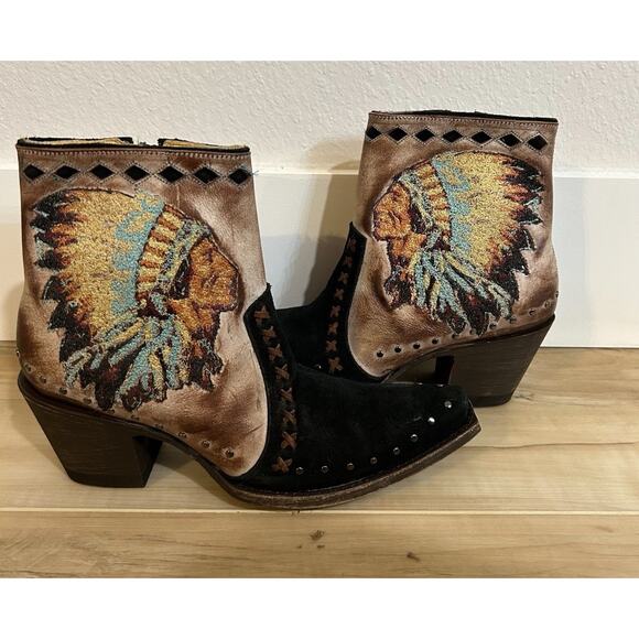 Old Gringo Mabell 6” Embroidered Sued Boot Women’s Sz 6.5 Native American Chief - Picture 3 of 15